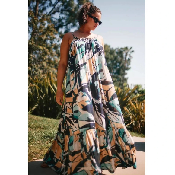 Anthropologie Malika Printed Maxi Dress Multicolor - Picture 1 of 4